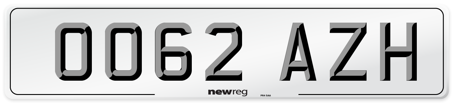 OO62 AZH Number Plate from New Reg